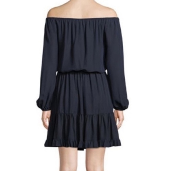 KOBI Halperin Navy blue tiered, pablum him off the shoulder, mini dress - Picture 2 of 13